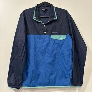 Patagonia Jacket Mens M Blue Houdini Snap-T Pullover Anorak Ultralight Packable